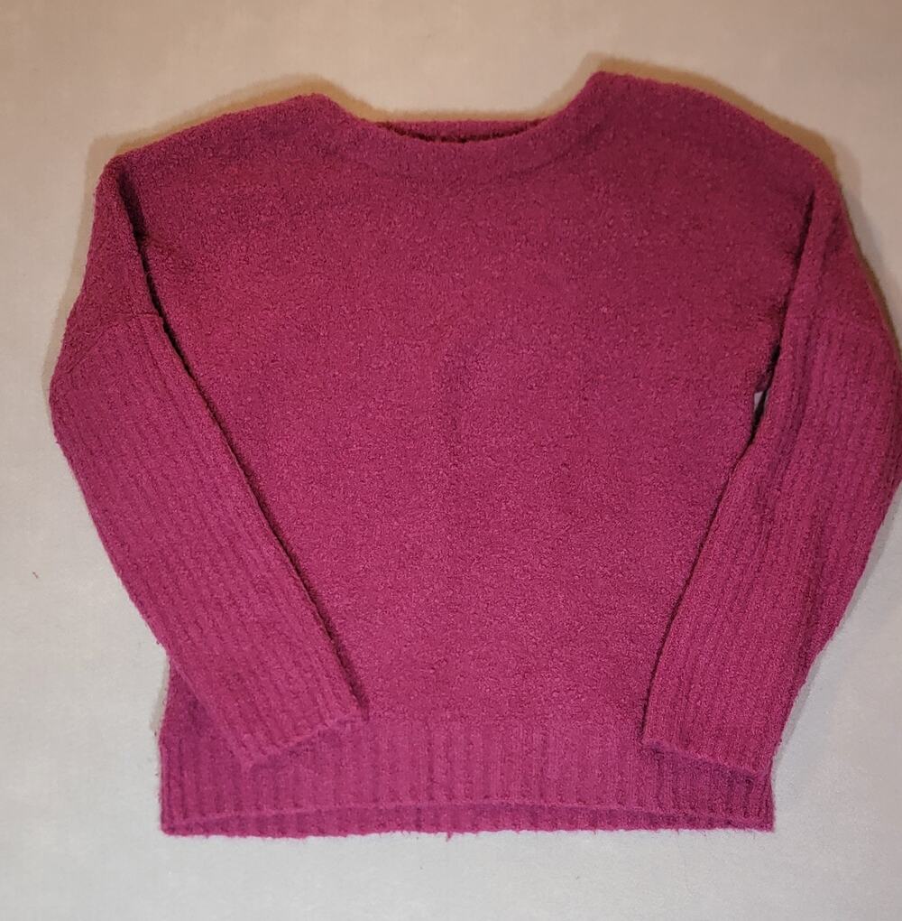 Anthropologie Sleeping on Snow Alpaca Merino Wool Blend Sweater Large Magenta